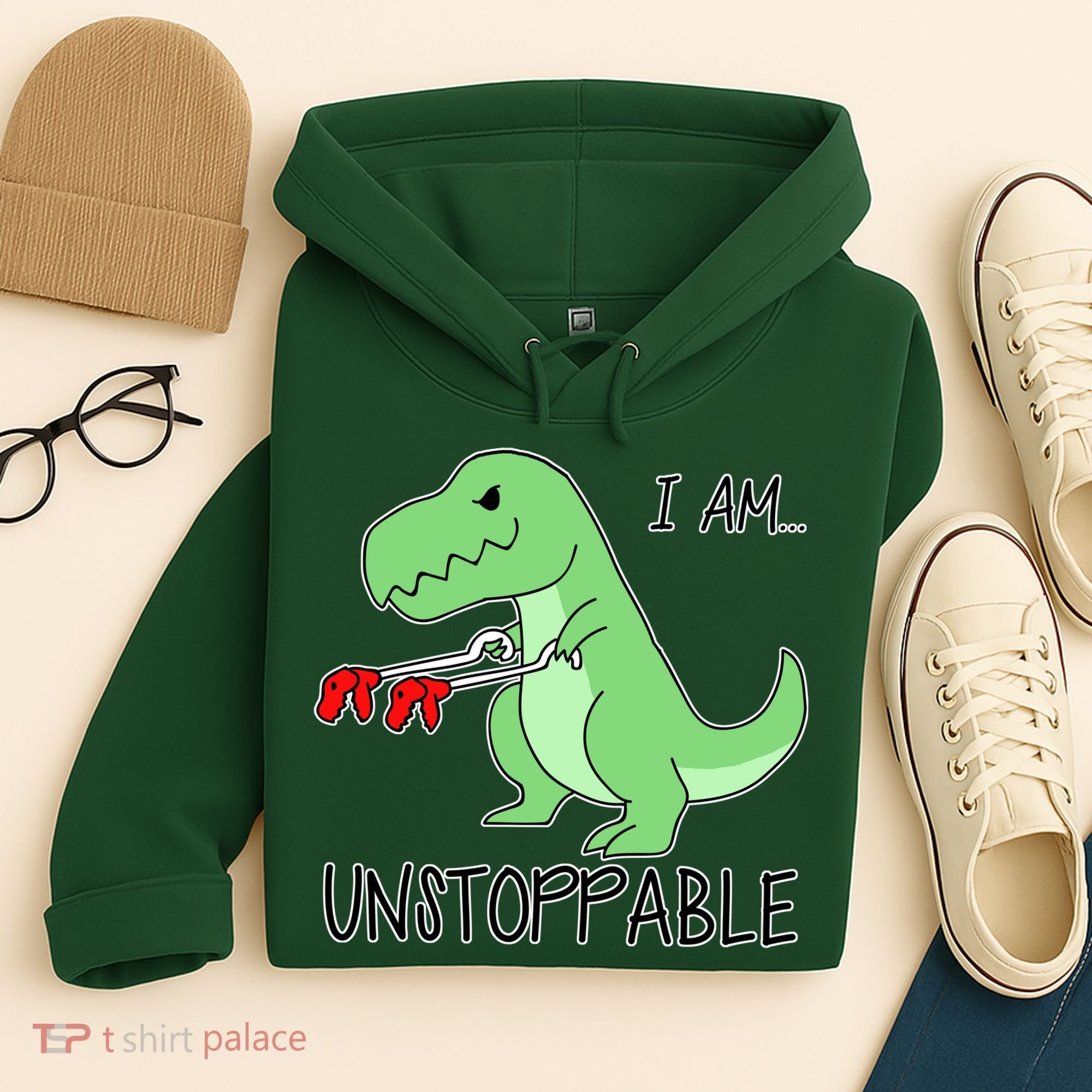 I Am Unstoppable Dinosaur Hoodie
