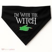 I Am With The Witch  USA-Made Doggie Bandana thumb 0