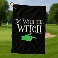 I Am With The Witch  Golf Towel thumb 1
