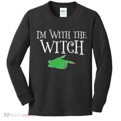 I Am With The Witch  Kids Long Sleeve Shirt