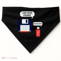 I Am Your Father Retro Floppy Disk USB USA-Made Doggie Bandana thumb 0