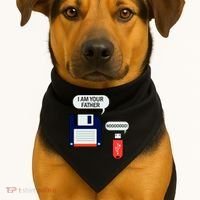 I Am Your Father Retro Floppy Disk USB USA-Made Doggie Bandana thumb 1