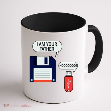 I Am Your Father Retro Floppy Disk USB Coffee Mug back