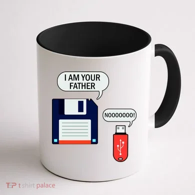 I Am Your Father Retro Floppy Disk USB Coffee Mug back