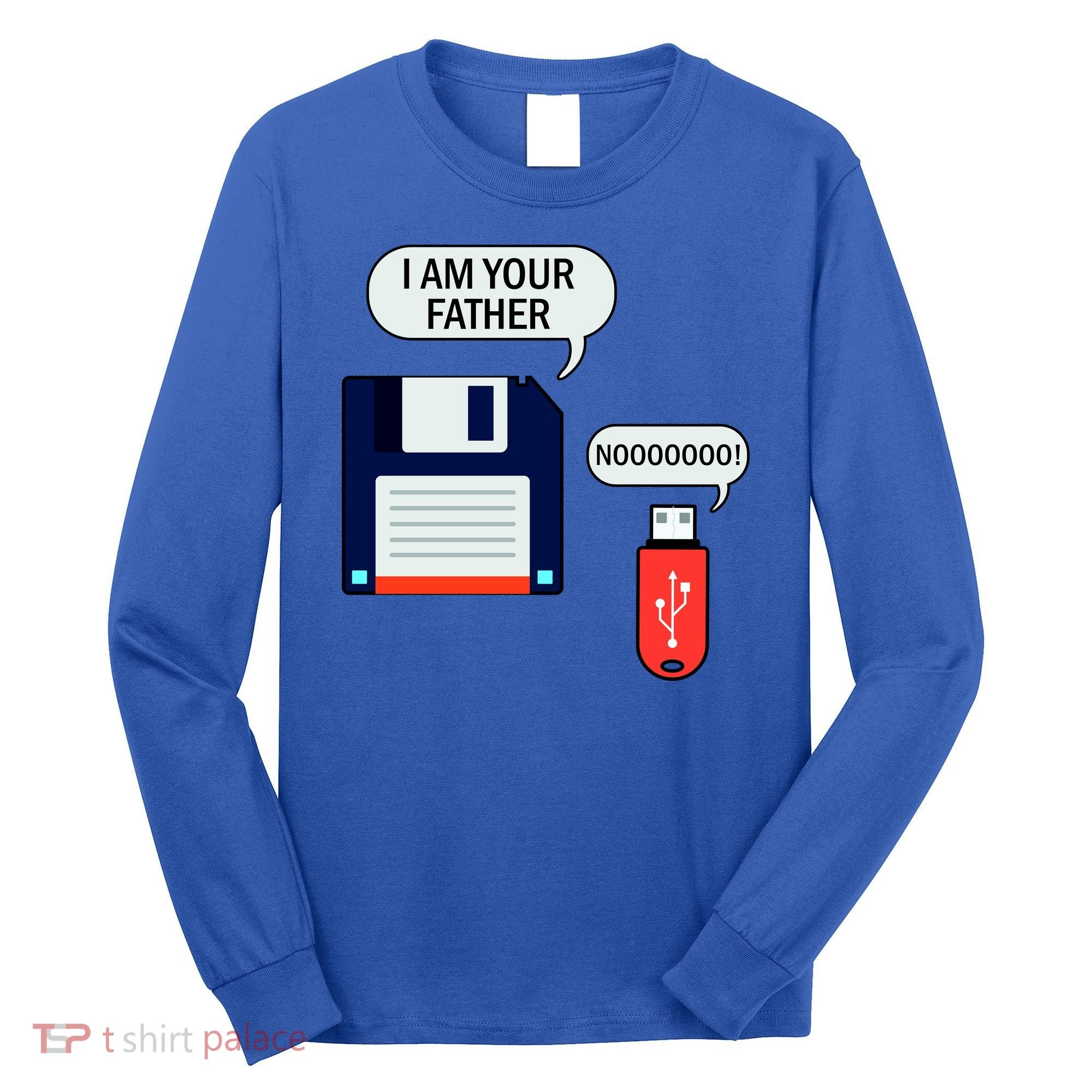 I Am Your Father Retro Floppy Disk USB Long Sleeve Shirt