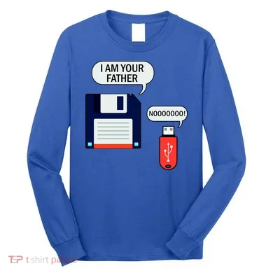 I Am Your Father Retro Floppy Disk USB Long Sleeve Shirt