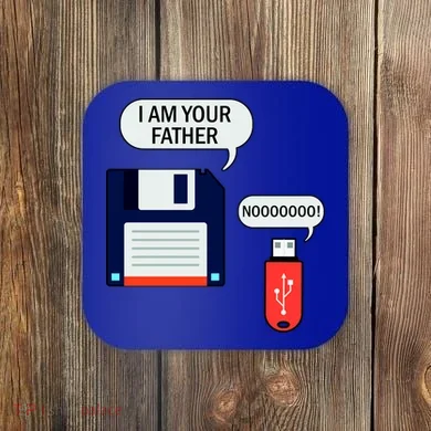 I Am Your Father Retro Floppy Disk USB Coaster