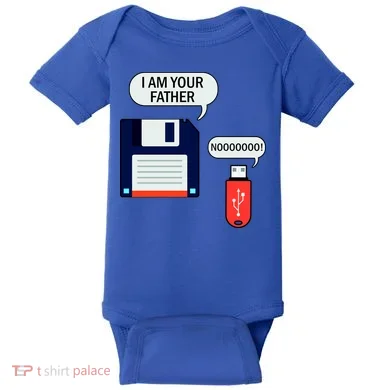 I Am Your Father Retro Floppy Disk USB Baby Bodysuit
