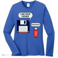 I Am Your Father Retro Floppy Disk USB Women's Long Sleeve Shirt thumb 0