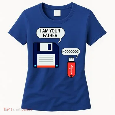 I Am Your Father Retro Floppy Disk USB Women's T-Shirt