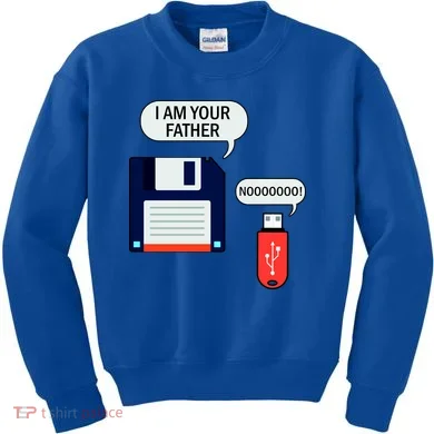 I Am Your Father Retro Floppy Disk USB Kids Sweatshirt