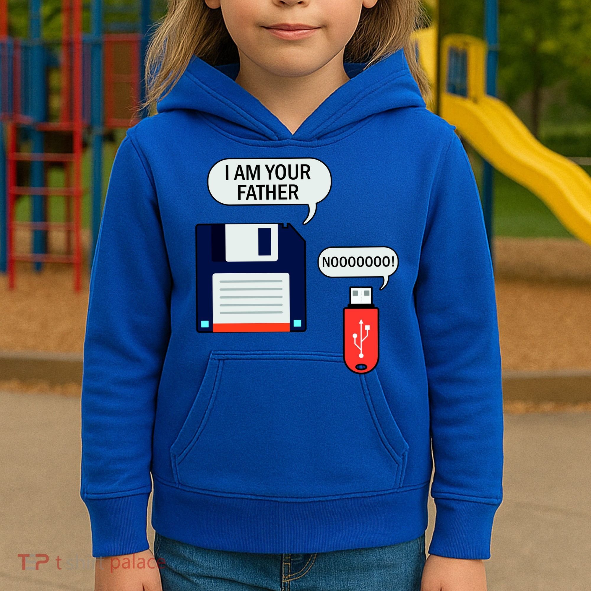 I Am Your Father Retro Floppy Disk USB Kids Hoodie