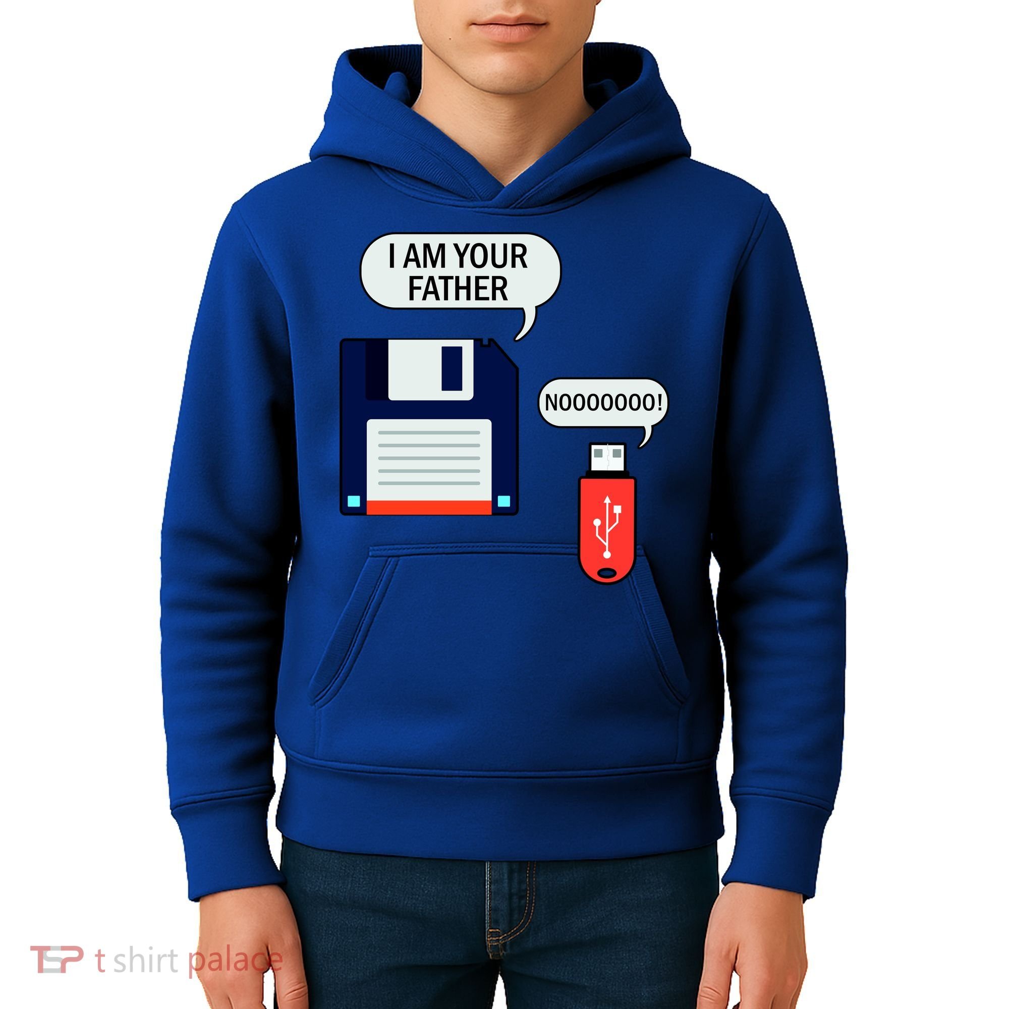 I Am Your Father Retro Floppy Disk USB Kids Hoodie