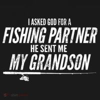 I Ask God For A Fishing Partner He Sent Me My Grandson Backpack thumb 2