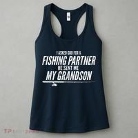I Ask God For A Fishing Partner He Sent Me My Grandson Women's Tank Top thumb 3