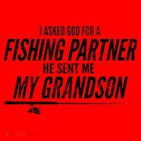 I Ask God For A Fishing Partner He Sent Me My Grandson Santa Hat thumb 1