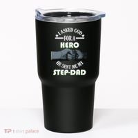 I Asked God For A Hero He Sent Me My Step-Dad Tumbler thumb 0