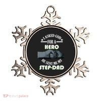 I Asked God For A Hero He Sent Me My Step-Dad Ornament thumb 0