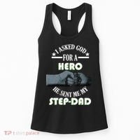 I Asked God For A Hero He Sent Me My Step-Dad Women's Tank Top thumb 0