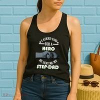 I Asked God For A Hero He Sent Me My Step-Dad Women's Tank Top thumb 2