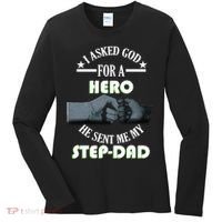 I Asked God For A Hero He Sent Me My Step-Dad Women's Long Sleeve Shirt thumb 0