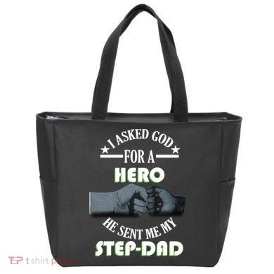 I Asked God For A Hero He Sent Me My Step-Dad Tote Bag