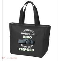 I Asked God For A Hero He Sent Me My Step-Dad Tote Bag thumb 3