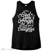 I Asked God For An Angel And He Sent Me A Daughter Ladies PosiCharge Tri-Blend Wicking Tank thumb 0
