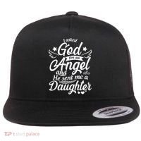 I Asked God For An Angel And He Sent Me A Daughter Flat Bill Trucker Hat thumb 0