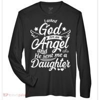 I Asked God For An Angel And He Sent Me A Daughter Zone Performance Long-Sleeve T-Shirt thumb 0