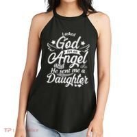 I Asked God For An Angel And He Sent Me A Daughter Women's Perfect Tri Rocker Tank thumb 2