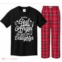 I Asked God For An Angel And He Sent Me A Daughter Kids Plaid Pajama Set thumb 0
