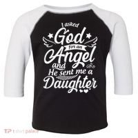 I Asked God For An Angel And He Sent Me A Daughter Toddler Fine Jersey T-Shirt thumb 0