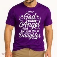 I Asked God For An Angel And He Sent Me A Daughter Cooling Performance Crew T-Shirt thumb 2