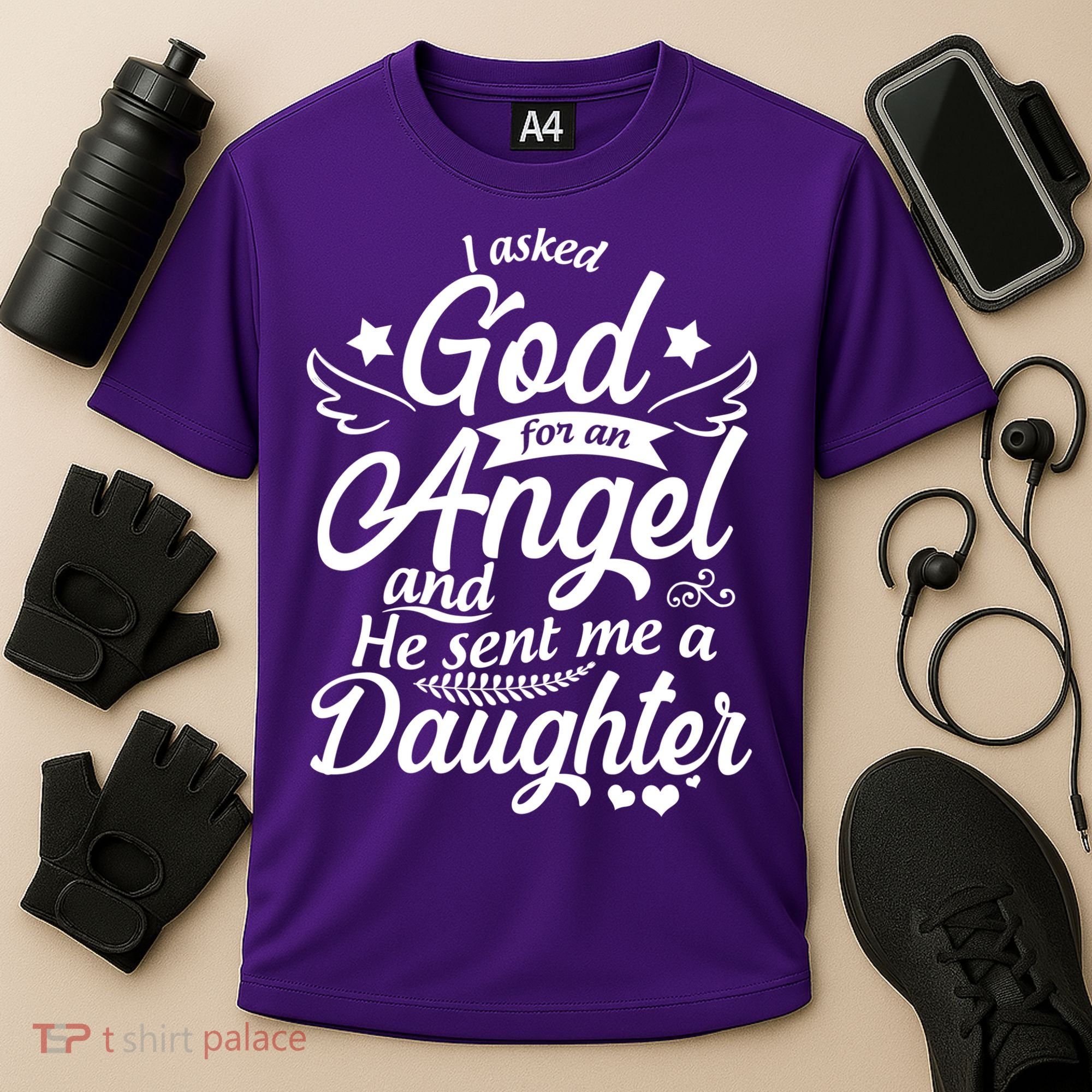 I Asked God For An Angel And He Sent Me A Daughter Cooling Performance Crew T-Shirt