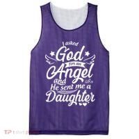 I Asked God For An Angel And He Sent Me A Daughter Mesh Reversible Basketball Jersey Tank thumb 0