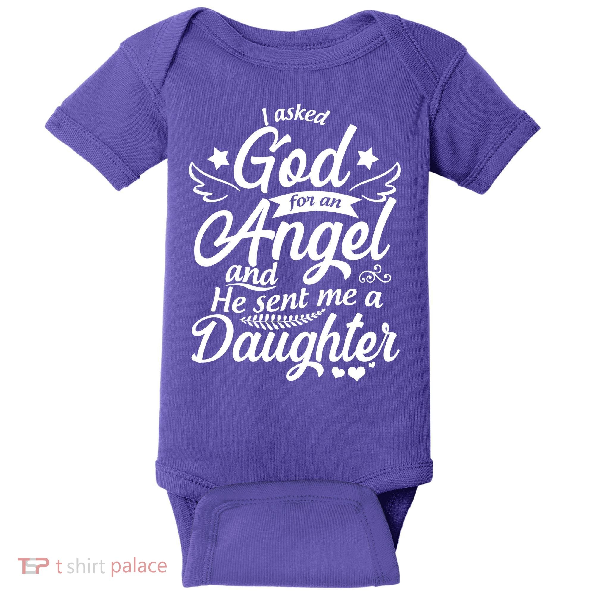 I Asked God For An Angel And He Sent Me A Daughter Baby Bodysuit