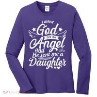 I Asked God For An Angel And He Sent Me A Daughter Women's Long Sleeve Shirt thumb 0