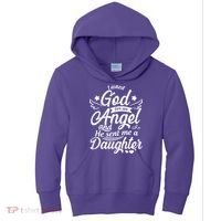 I Asked God For An Angel And He Sent Me A Daughter Kids Hoodie thumb 0
