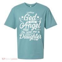 I Asked God For An Angel And He Sent Me A Daughter Sueded Cloud Jersey T-Shirt thumb 0