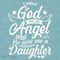 I Asked God For An Angel And He Sent Me A Daughter Sueded Cloud Jersey T-Shirt thumb 2