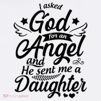 I Asked God For An Angel And He Sent Me A Daughter Garment-Dyed Sweatshirt thumb 2