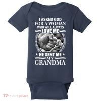 I Asked God For Grandma Baby Bodysuit thumb 0
