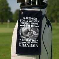 I Asked God For Grandma Golf Towel thumb 2