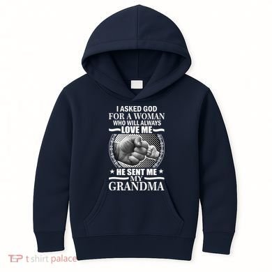I Asked God For Grandma Kids Hoodie