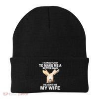 I Asked God To Make Me A Better Man Beanie thumb 0