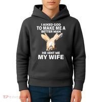 I Asked God To Make Me A Better Man Kids Hoodie thumb 4