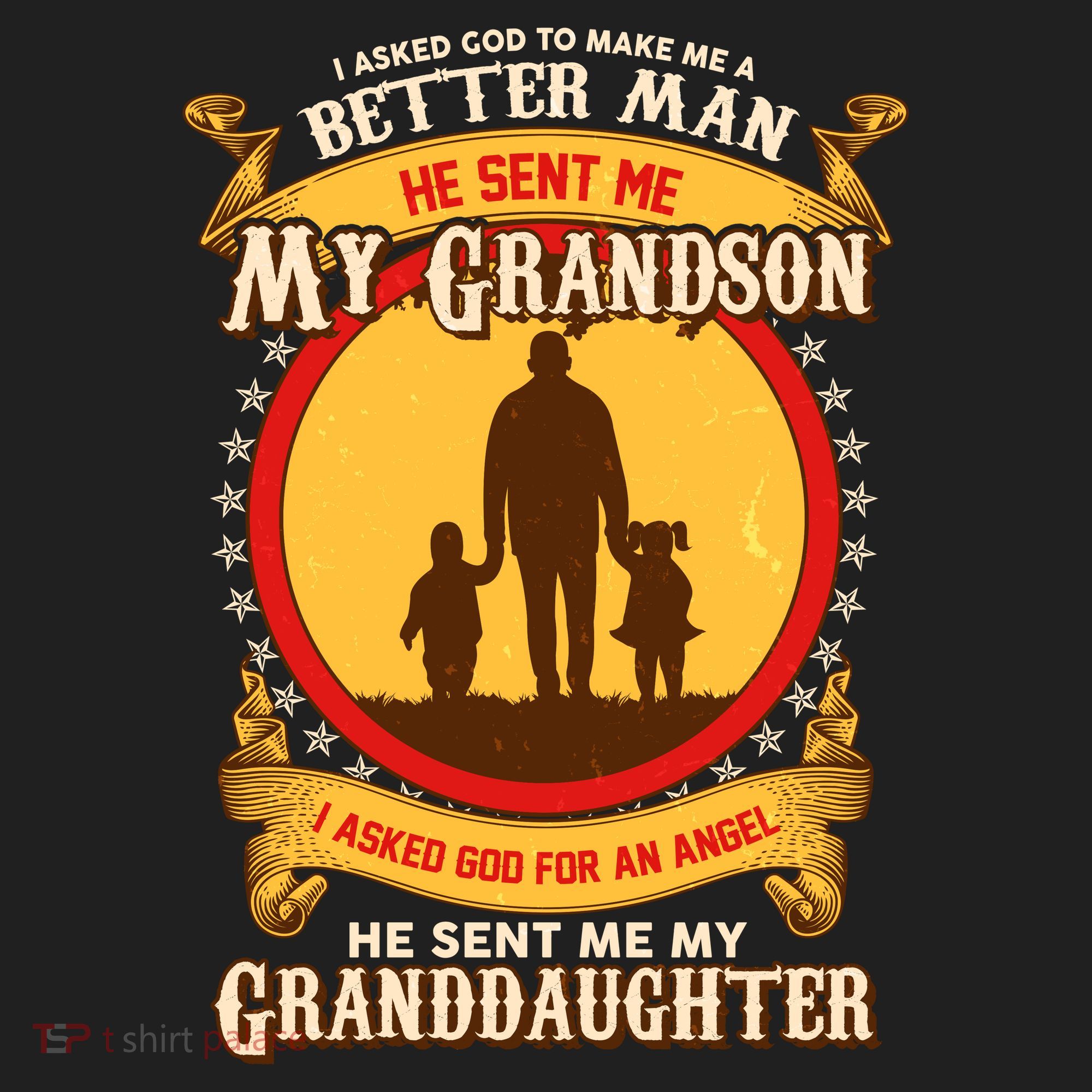 I Asked God to Make Me A Better Man Grandson Granddaughter Women's Sweatshirt