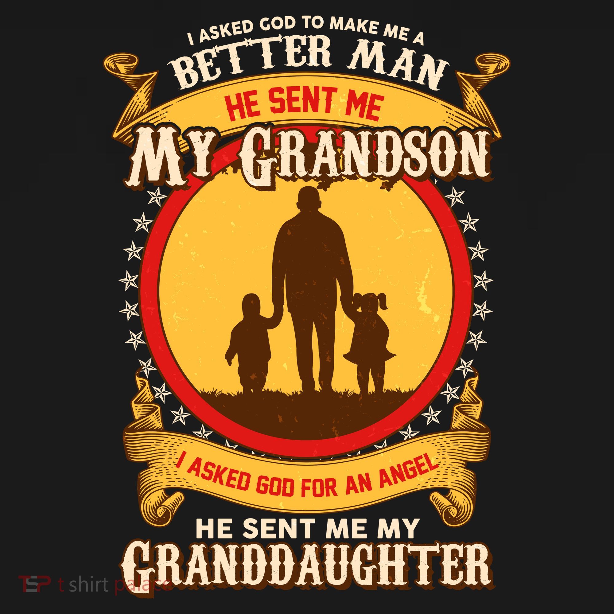 I Asked God to Make Me A Better Man Grandson Granddaughter Women's Tank Top