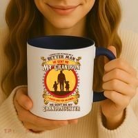 I Asked God to Make Me A Better Man Grandson Granddaughter Coffee Mug thumb 3